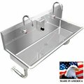 Best Sheet Metal. BSM Inc. Stainless Steel Sink, 2 Station w/Electronic Faucets, round Tube Brackets 42"L X 20"W X 8"D 021E42208R